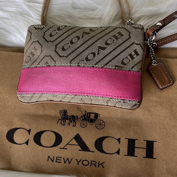 Coach | Brown Pink Wristlet Top Closure - Picture 3 of 10